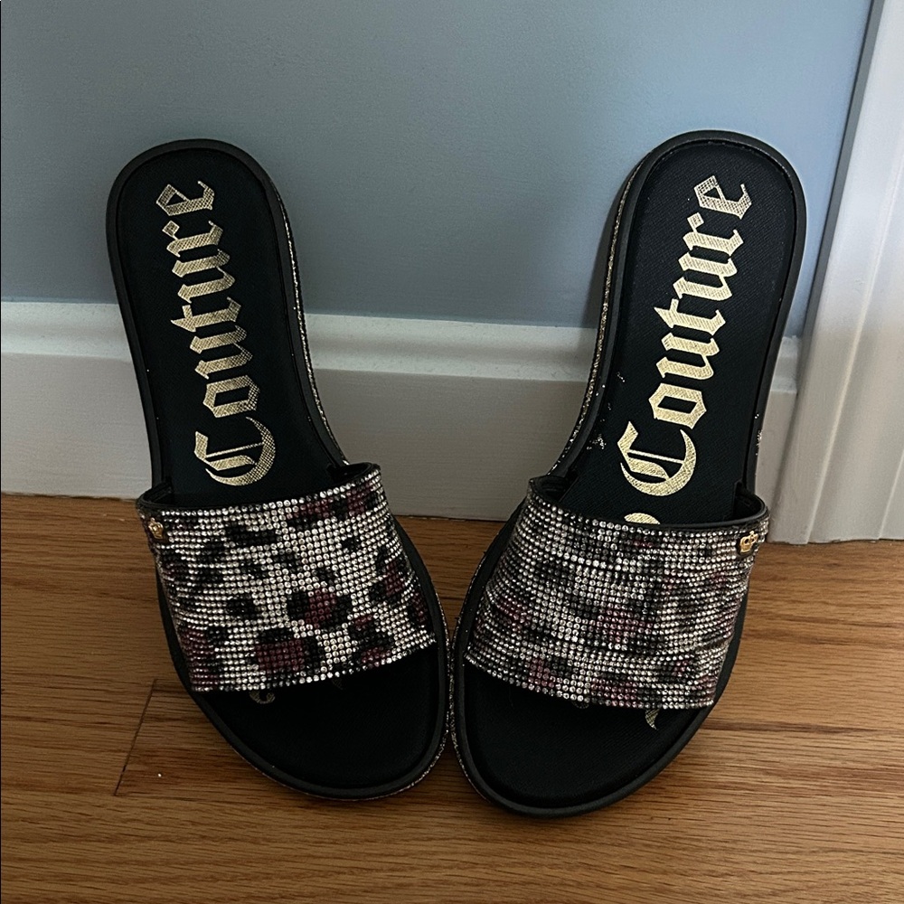 Juicy Couture Women's Cheetah Print Rhinestone Sandals